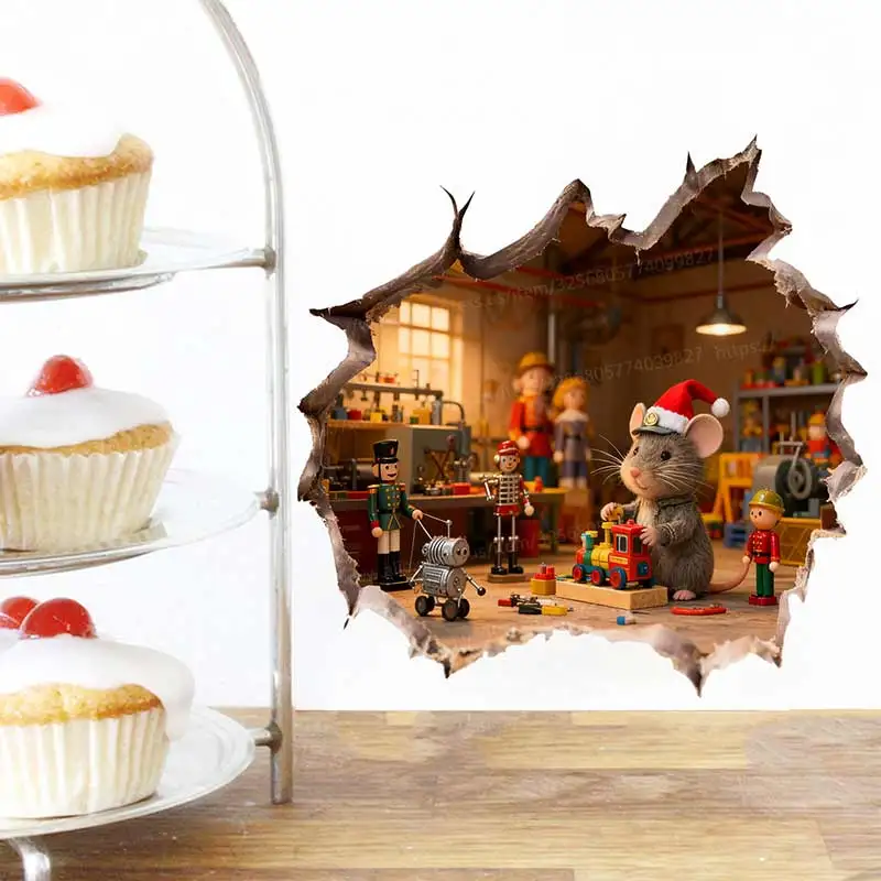 

The Mouse Who Gave The Gift Wall Sticker Bathroom Toilet Decor Living Room Cabinet Refrigerator Home Decoration Decals M1395