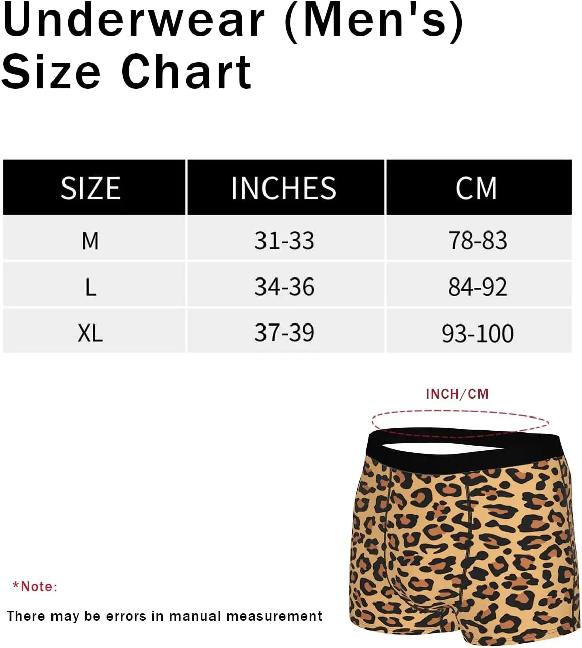 Men\'s Briefs Underpants Leopard print Mens Soft Underwear,Comfy Breathable Short Trunk