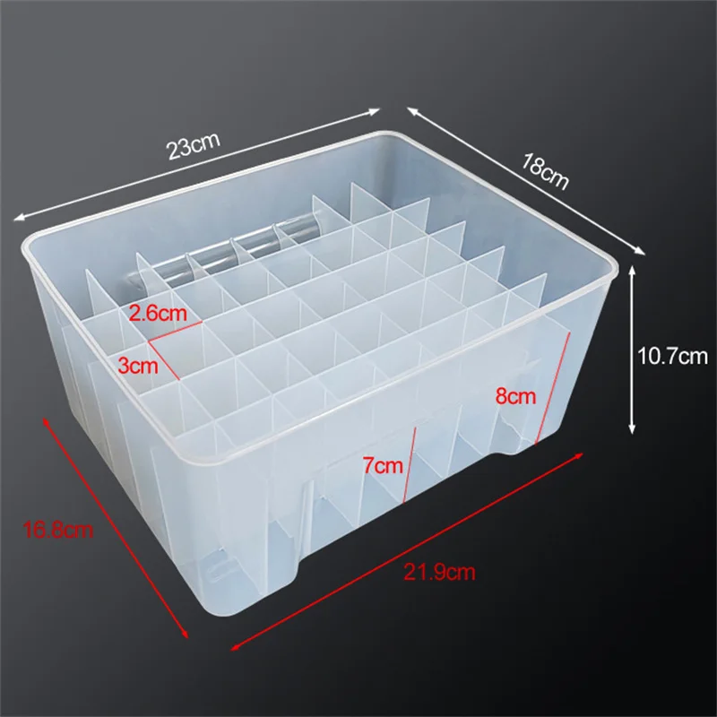 40 Grids Plastic Fishing Tackle Lined Box Octopus Bait Storage Organizer Box with Drain Hole Squid Jig Hard Lure Sea Tool Case