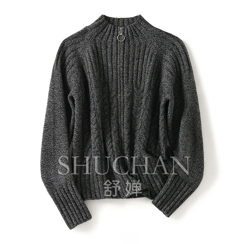 zipper pure cashmere sweater women 2023 new winter warm cardigan feminino 350g casacos femininos inverno  knitted cardigan