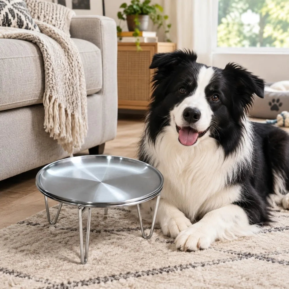 Large Capacity Stainless Steel Cat Bowl Rust Proof Anti-Tipping High Foot Dog Feeder With Stand Sturdy Cat Food Feeder