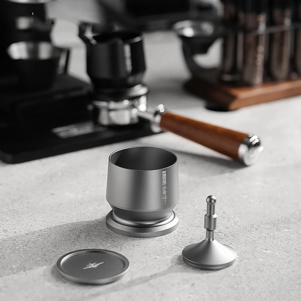 Espresso Dosing Cup with Stirrer Aluminum Alloy Coffee Dosing Funnel Fit 51-54/58MM Portafilter Coffee Tools