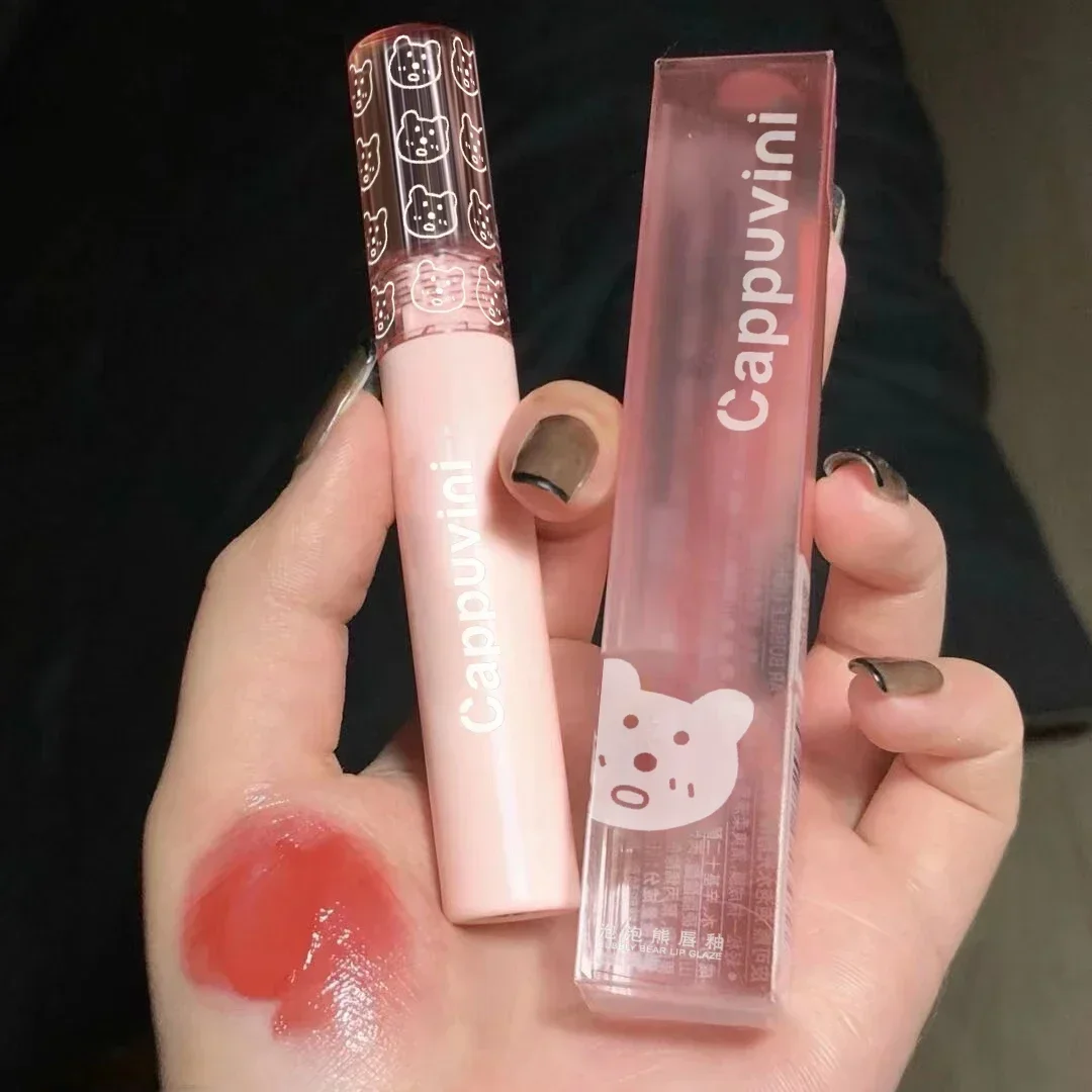 Cherry Pink Mirror Water Lip Gloss Glaze Transparent Glass Lip Oil Gloss Moisturizing Hydrating Lip Tint Makeup