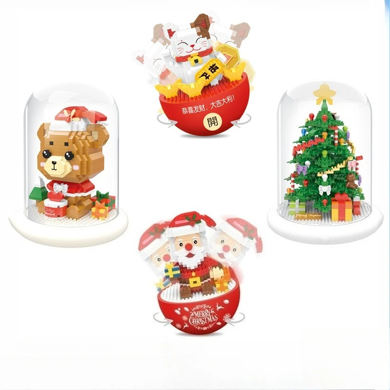 Weihnachten Moc Bausteine für Erwachsene DIY Ziegel Bauset Weihnachtsmann Schreibtisch Dekor Urlaub Mädchen Geschenk Aseemby Modelle Spielzeug
