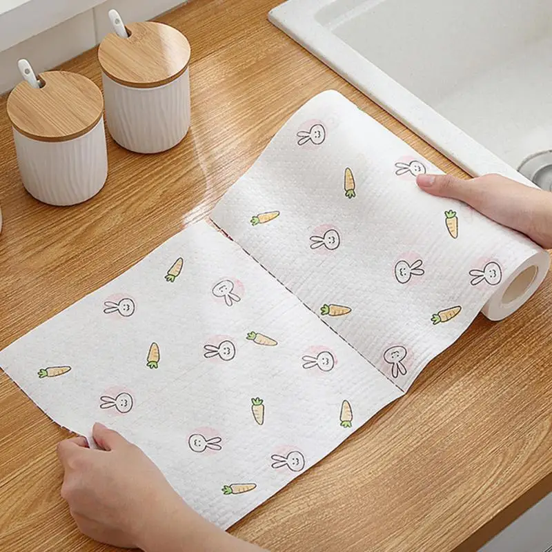 Grade Dual Use Dishwashing Cloth For Wet Kitchen Tools Food Grade Kitchen Towel Super Absorbent Kitchen Paper Towel Roll Food