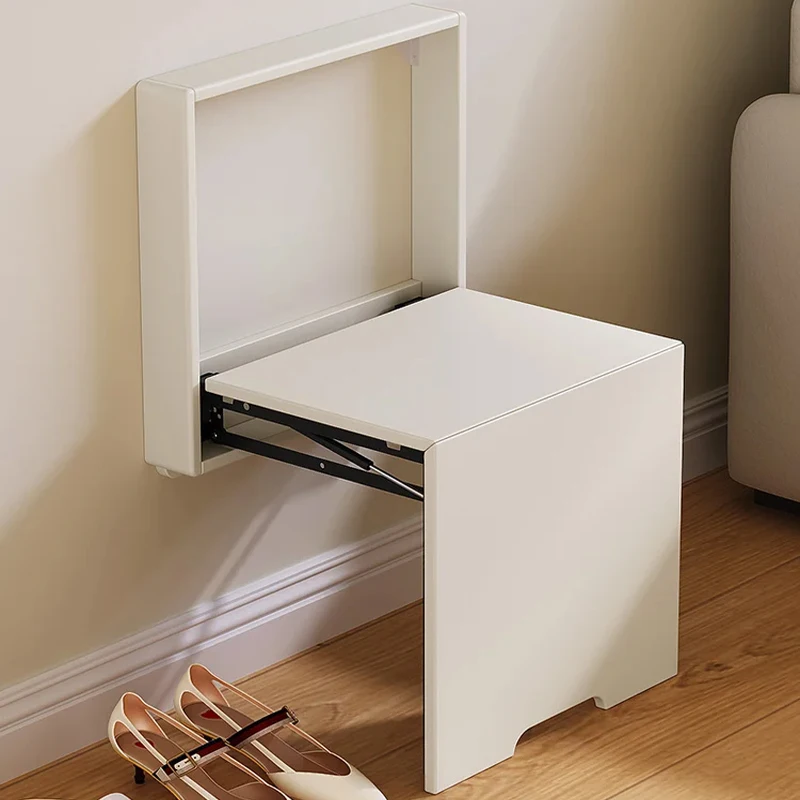 Invisible Shoe-changing Stool Hardware Two-way Buffer Rebound Shoe-changing Stool Chair Door Shoe Cabinet Hidden Folding Stool