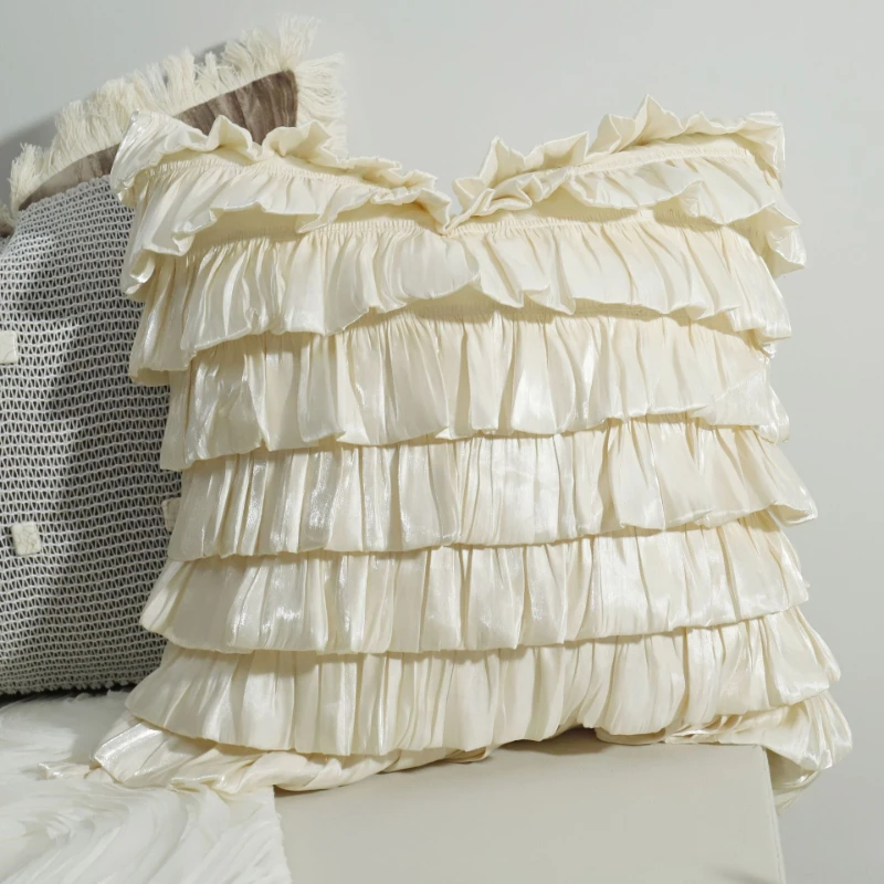 30X70/45X45CM Dreamy Cream Throw Pillow Cover French Homestay Stamping Waist Cushion Cover Decor Home Decorative Pillowcase
