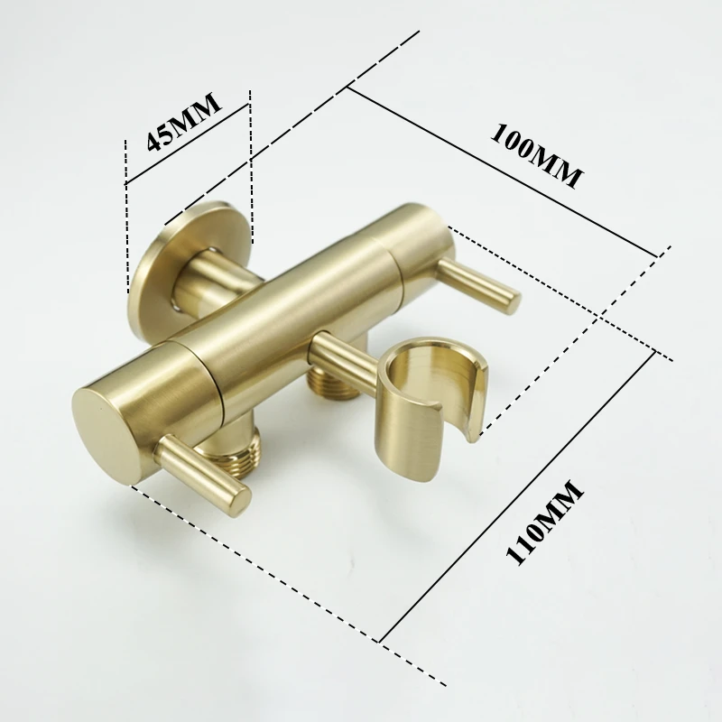 Brass Bathroom Shower Bidet Shower Head Integrated Double Outlet Angle Valve Bathroom Accessories Bidet Toilet Set