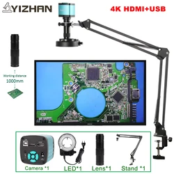 48MP 4K 1080P HDMI USB Industrial Video Microscope Camera 150X Zoom C Mount Lens For Digital Image Acquisition 13MP VGA+HDMI DIY