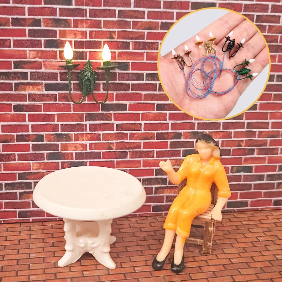 3v lâmpada de parede em miniatura modelo luz para ho diy modelo fazendo kits arquitetura construção layout decoração para diorama