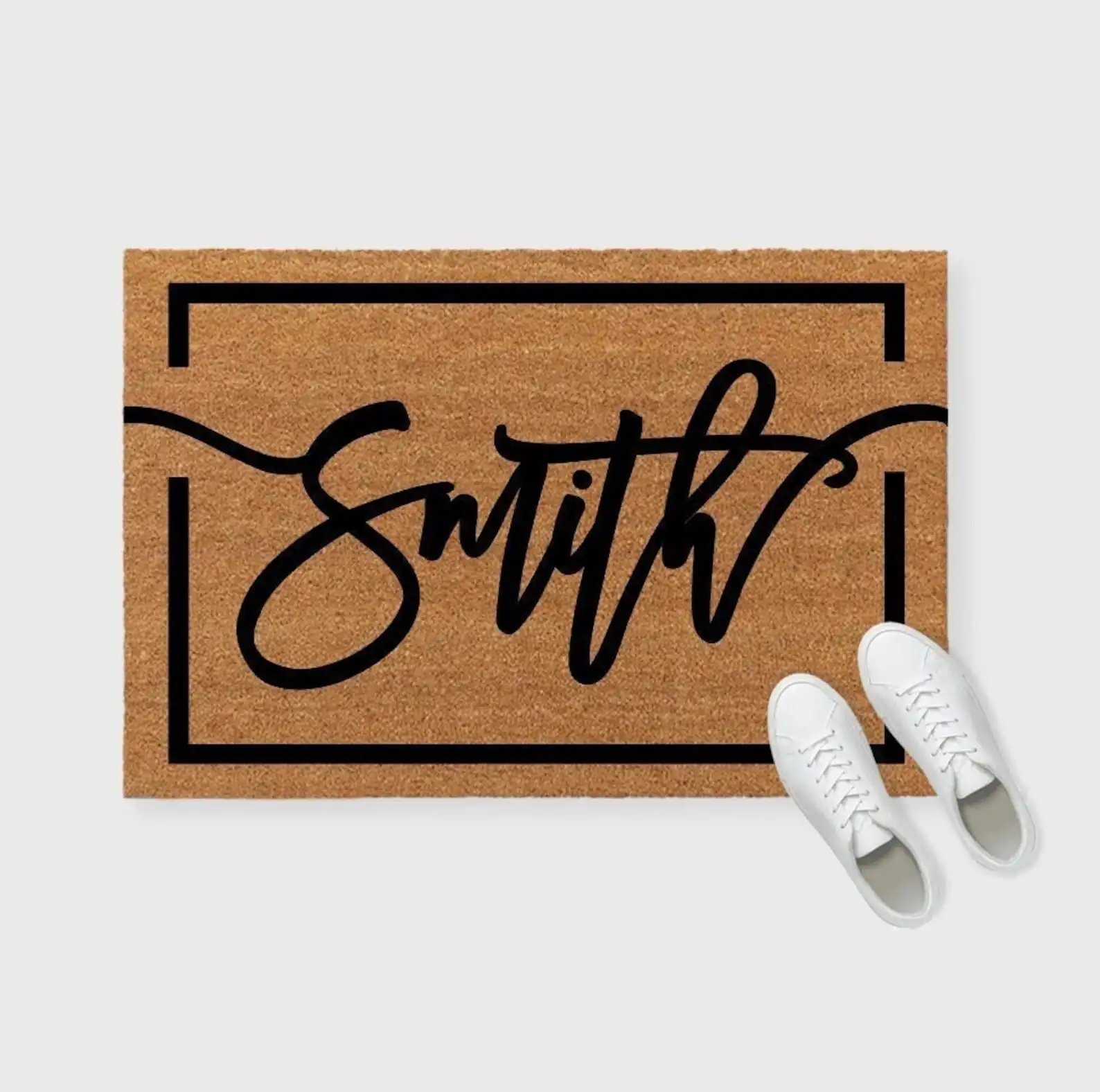 

Name Design Custom Coir Doormat Personalized Name Trendy Doormat Non-slip Absorbent Last Name Personalized New House Doormat