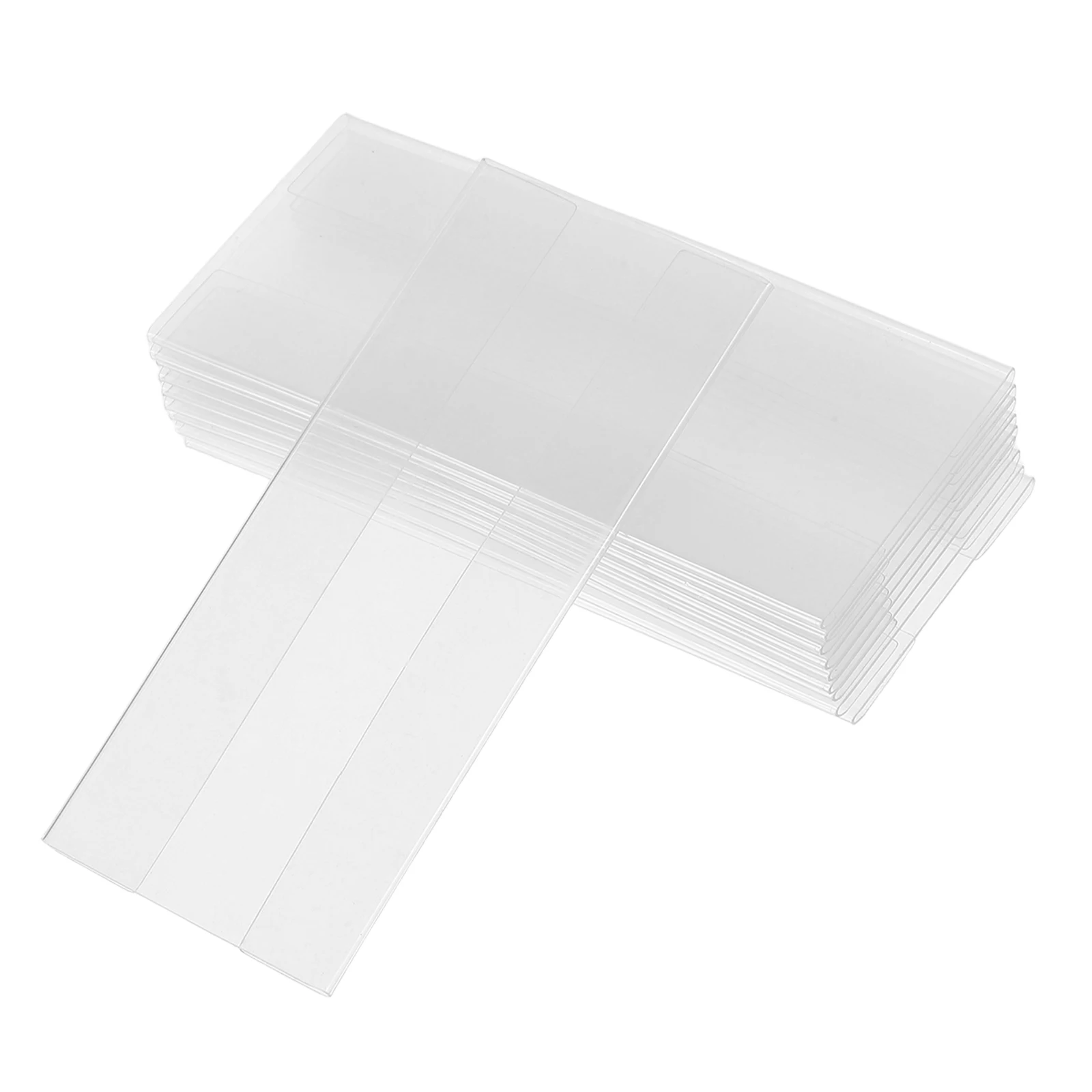 

10PCS Clear PVC Transparent Plastic Label Sleeves Blank Tag Covers Price Card Display Storage Bin Holders Retail Clothes Marking