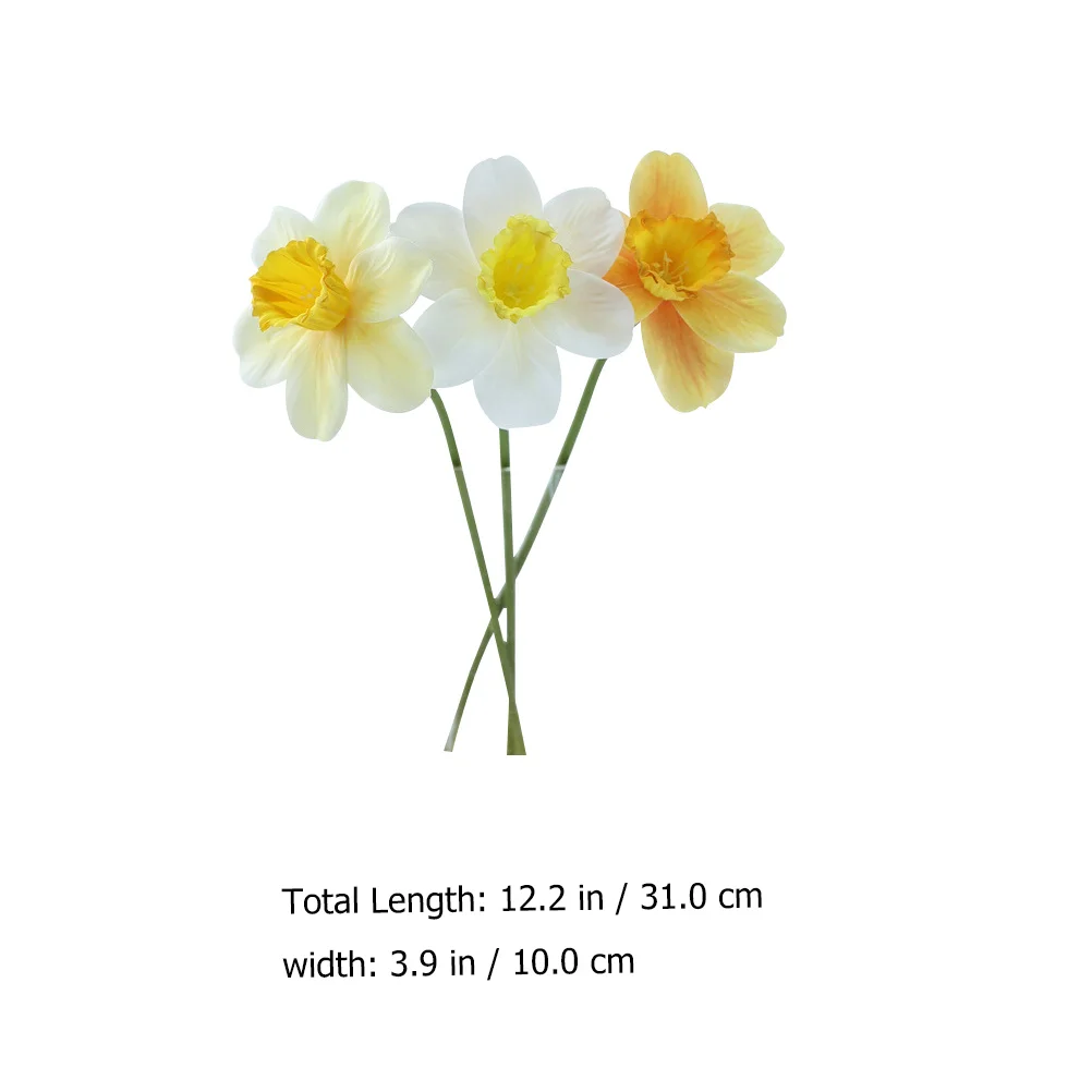 

9 Pcs Household Artificial Daffodils Bride Flowers Floral Plastic Realistic Simulation