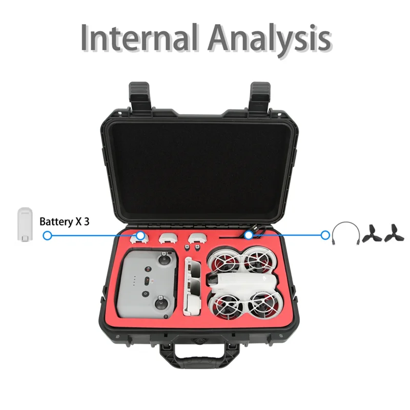 Para dji neo caso saco à prova de explosão portátil caixa à prova dwaterproof água casca dura grande capacidade caixa armazenamento acessórios drone
