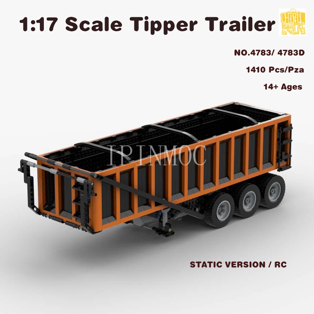 

Moc-4783 1:17 Scale Tipper Trailer Model With PDF Drawings Building Blocks Bricks Kids DIY Toys Birthday Christmas Gifts