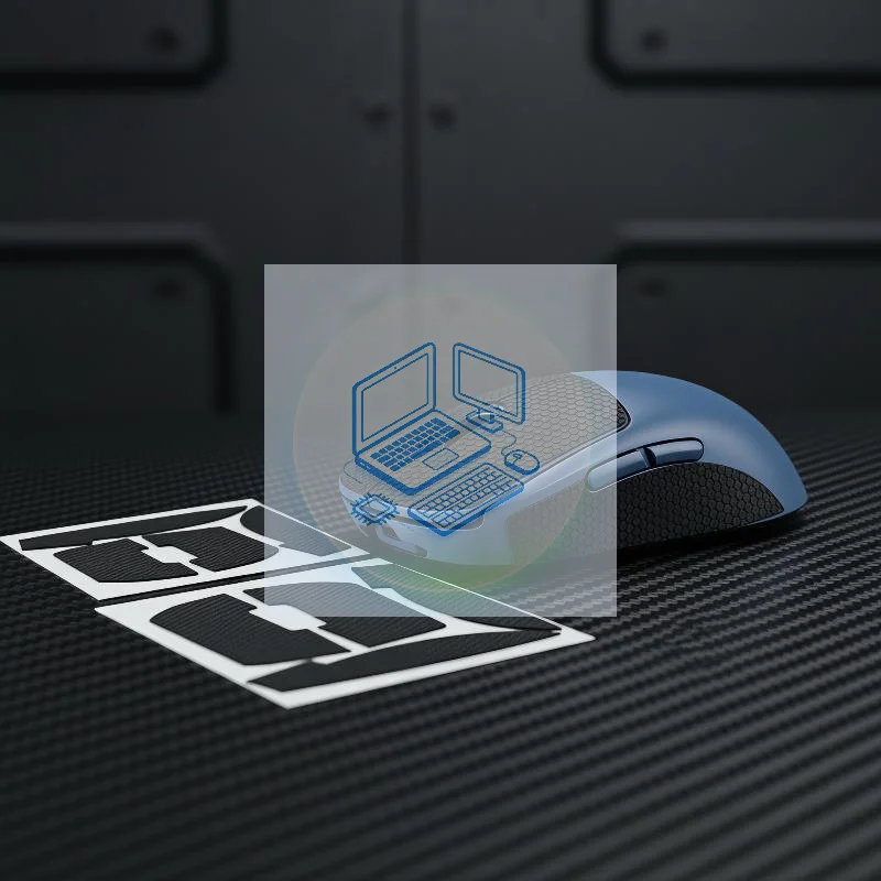 1/3pcs Honeycomb Textured Mouse Anti Slip Grip Tape Sweat Resistant Mouse Sticker Perfect For Gaming Mouse Daily Office Home Use
