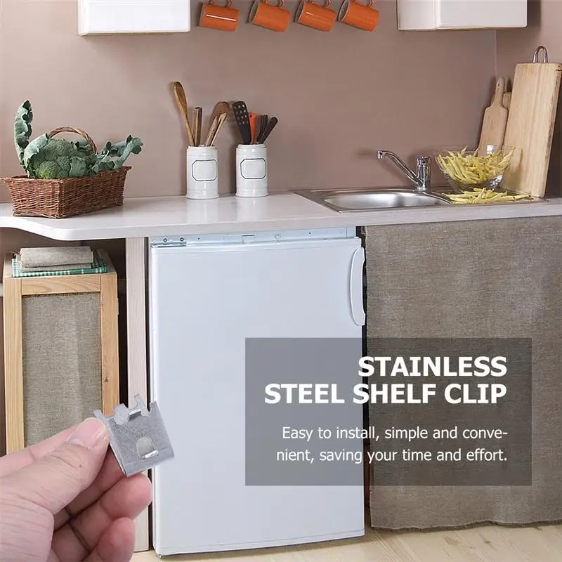 16Pcs Rvs Koelkast Plank Clip Koelkast Ondersteuning Klem Tool Supply