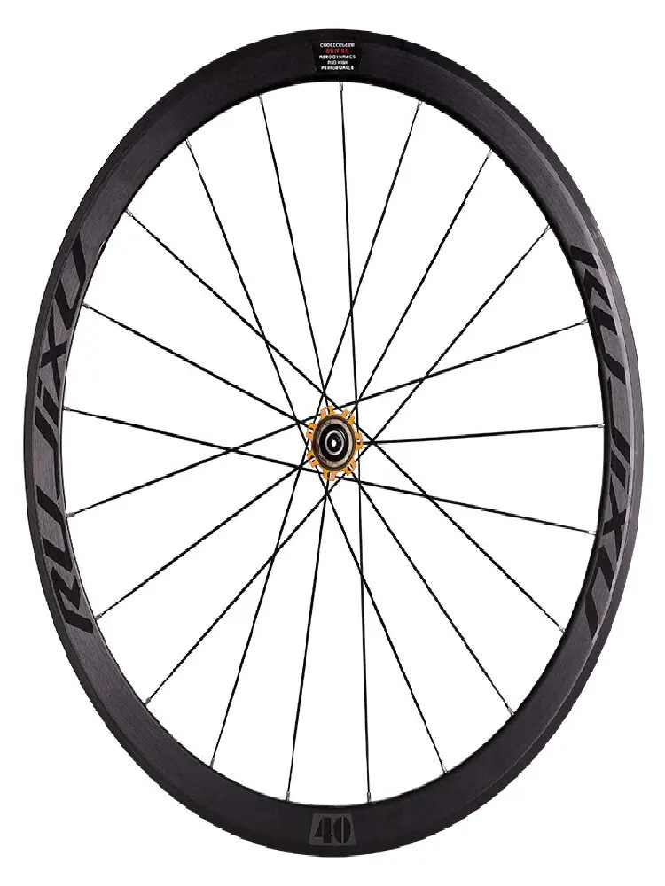 AliExpress RUJIXU Bike wheel set gold hub 700C silver logo 40mm alloy rim black Carbon Fiber HUB V/C brake wheel road wheelset