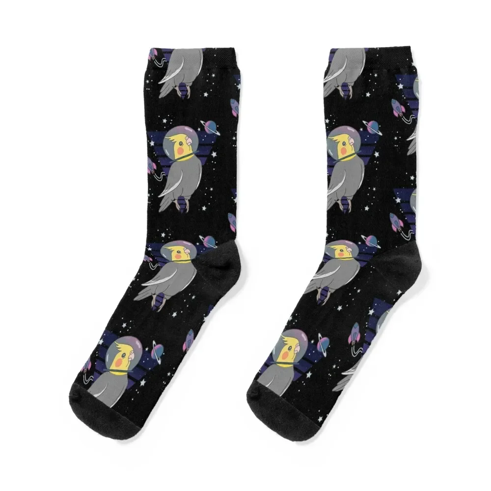 

Space Birb Astronaut Cockatiel Doodle Socks Wholesale loose Girl'S Socks Men's