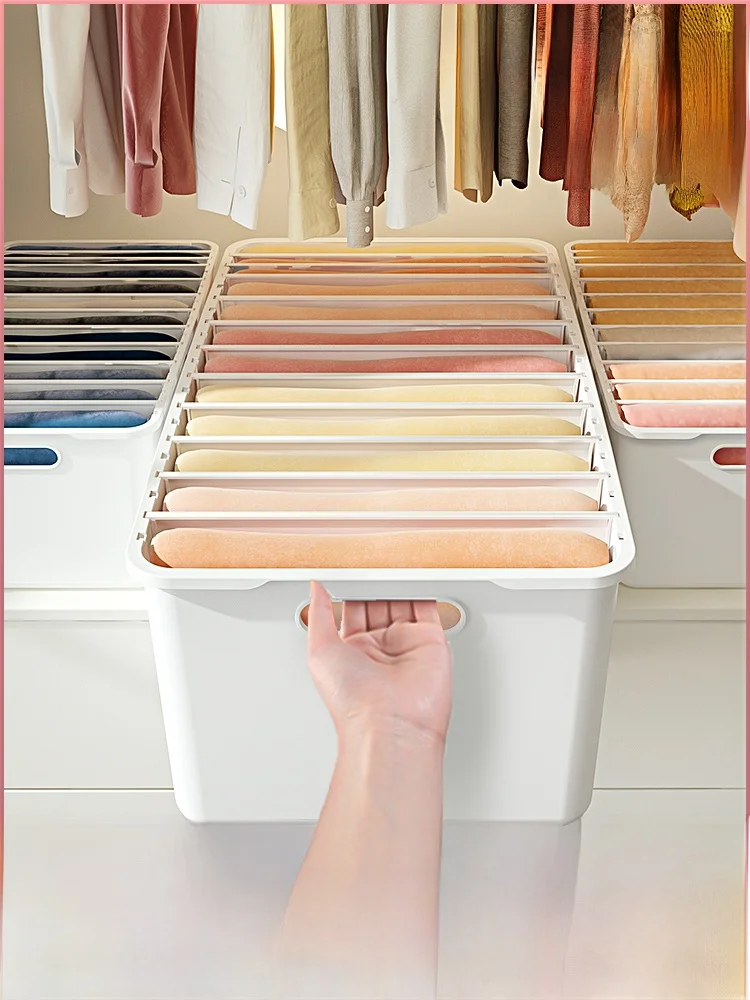 

Органайзер для хранения одежды Ders Sle: коробка для брюк с разделителями, контейнер для хранения в домашнем гардеробе, пластиковый материал