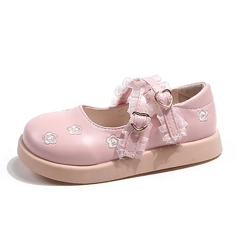 

New Vintage Floral Mary Jane Low Heel Litte Girls Cosy Shallow Shoes Fashion Embroidery Flowers Princess Dress Shoes Girl
