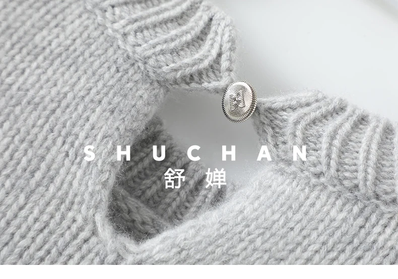 French Needle Thickened 100% Pure Cashmere Short Sleeve Women's Pure Cashmere Sweater Knitted Sweater 290g