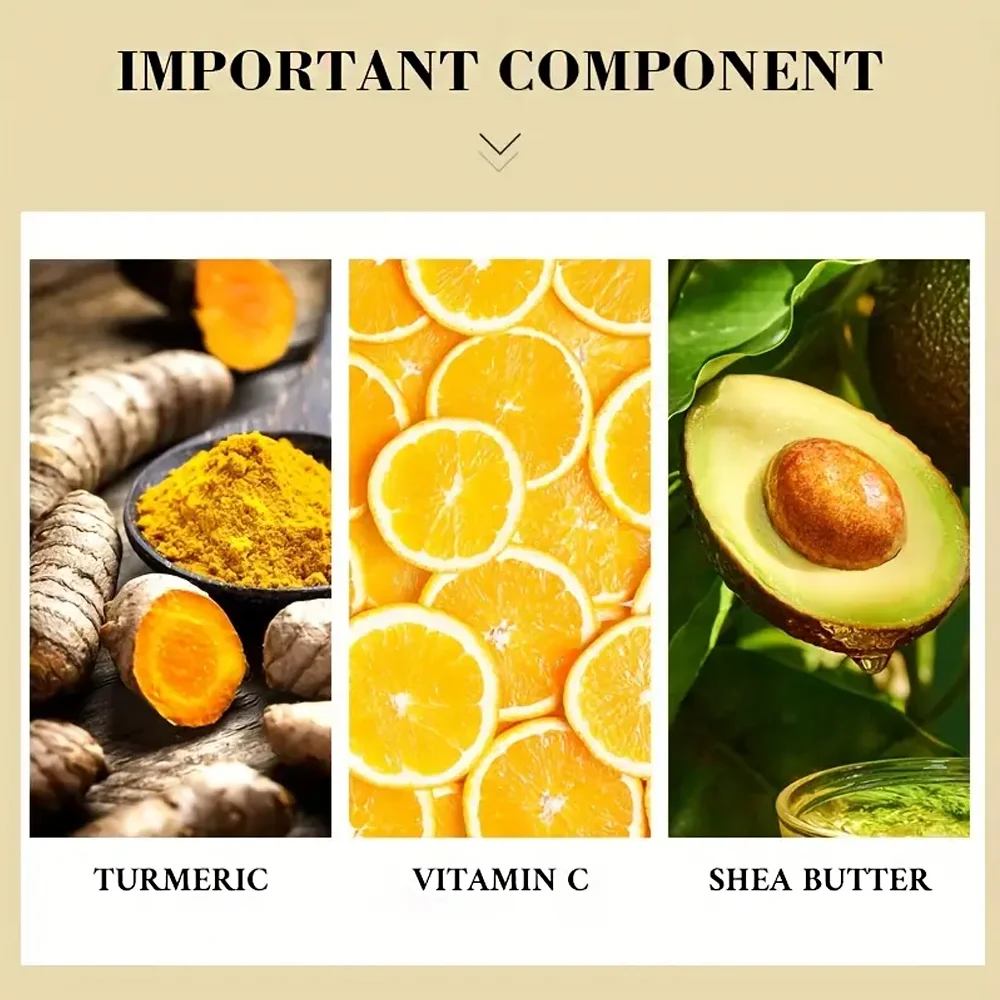 YUITIKUE فيتامين C وكركم كريم الوجه والرقبة - لا يسبب الحساسية، ثبات وتفتيحها، ترطيب ويمتص بسهولة #5