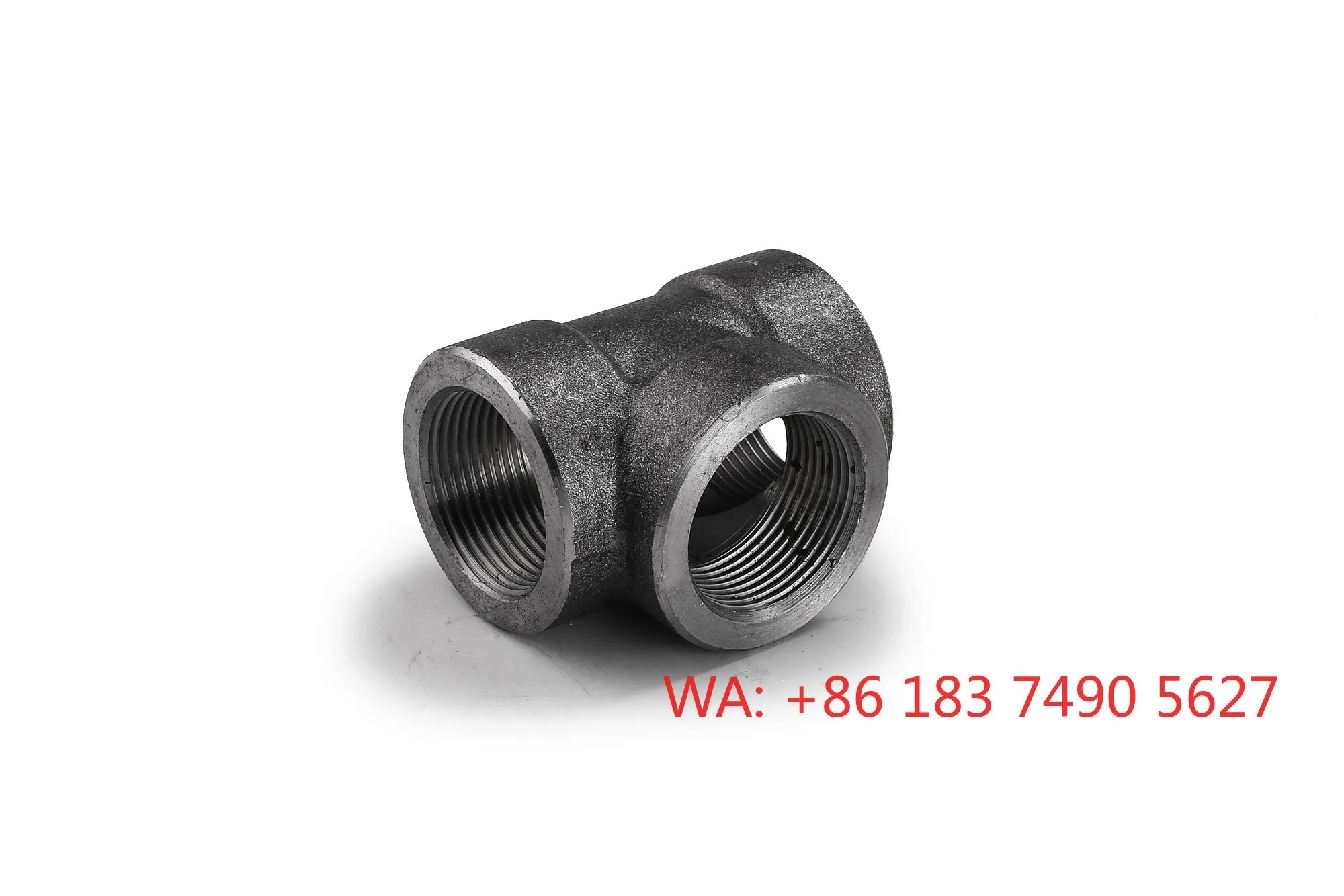 High pressure carbon steel threaded tee 2000LB (BSPT/NPT)