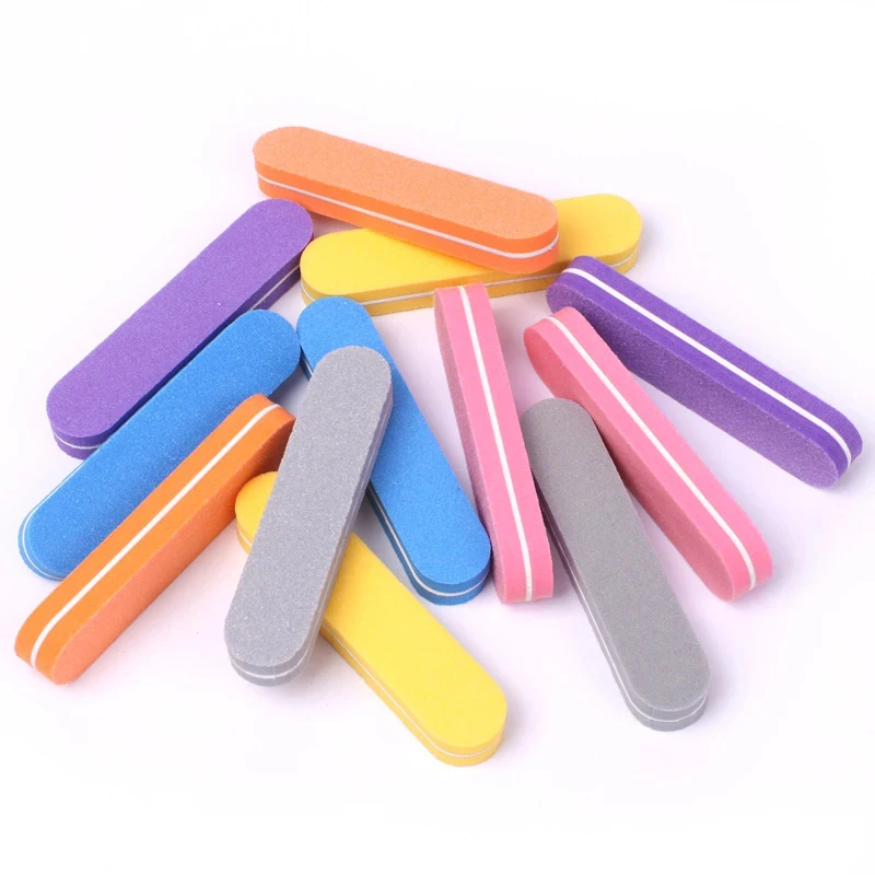 10~100Pcs Double Sided Sanding Files Block Gel Polishing Foam Manicure Nail Art Files Buffers Sponge Pedicure Nail File Tools