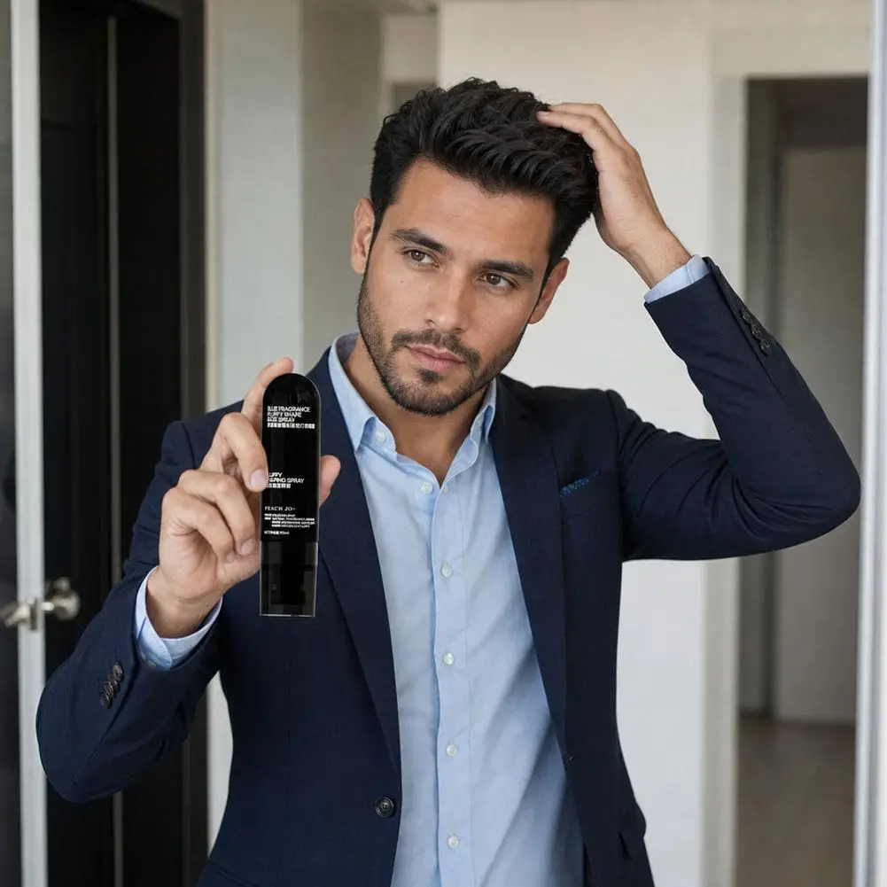 90ml Men Volumizing Hair Styling Spray Lightweight Fluffy Hold Spray Instant Volume Boost High Cranial Top No‑Rinse Long‑Lasting
