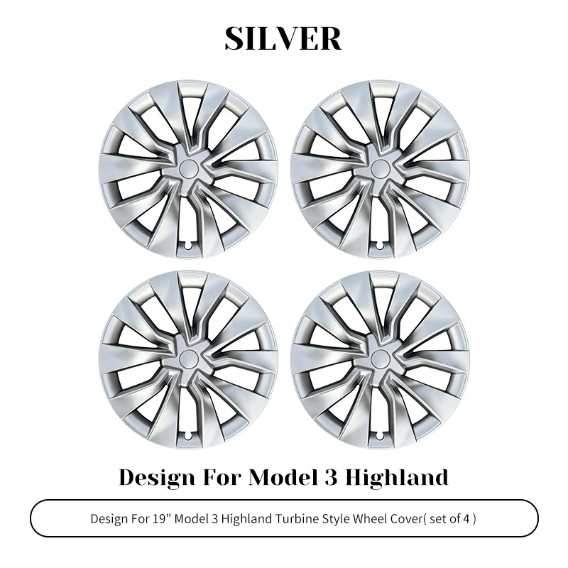 EV Exterior Parts TSLLUG 4Pcs 19 Inch Wheel Hub Caps Fit Model 3 Highland Wheels 2025 To 2026 Autom