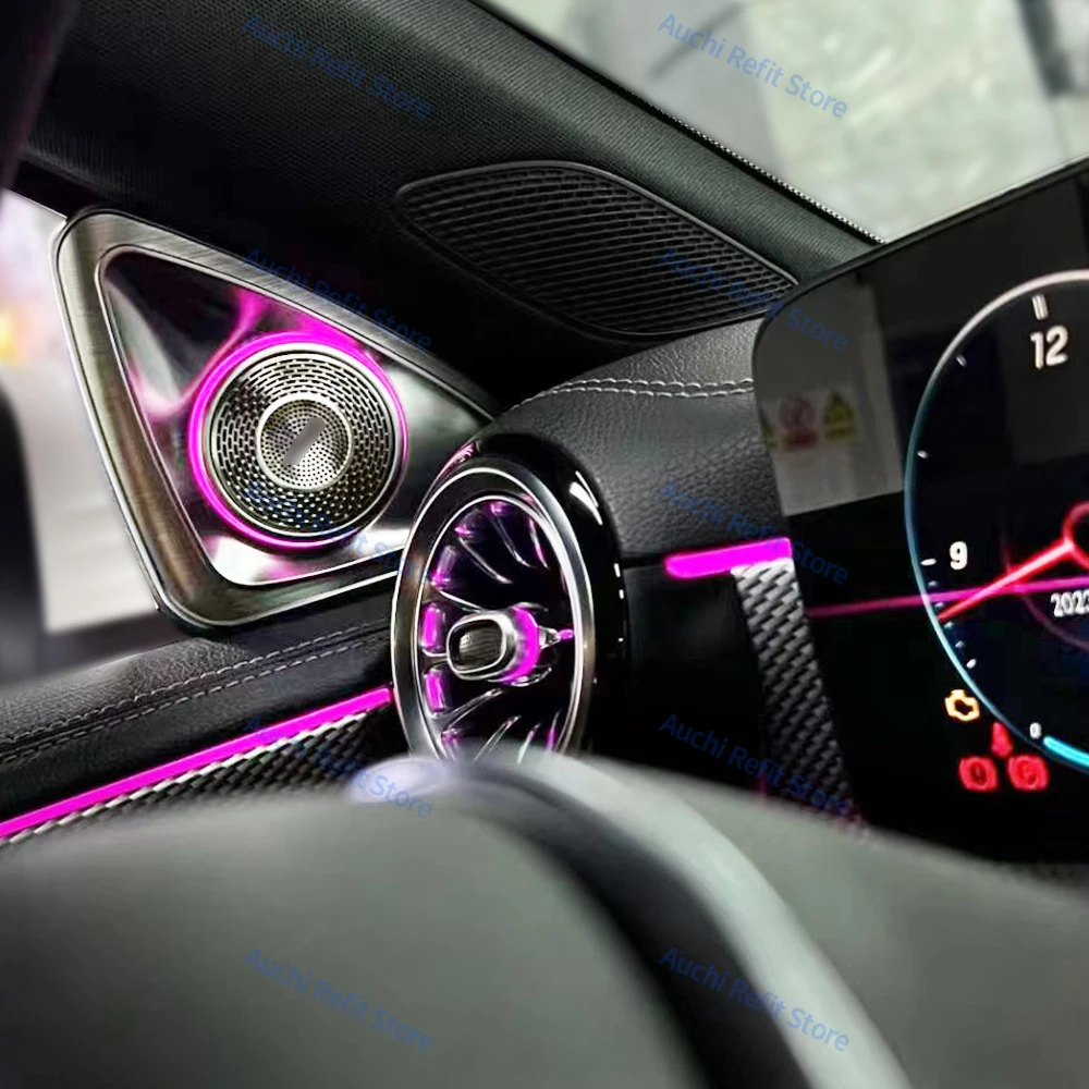 64 لون 4D الدورية مكبر الصوت المتكلم لمرسيدس بنز W177 X247 GLA GLB فئة سيارة LED ثلاثية الأبعاد ثلاثة أضعاف القرن الديكور تجديد جزء