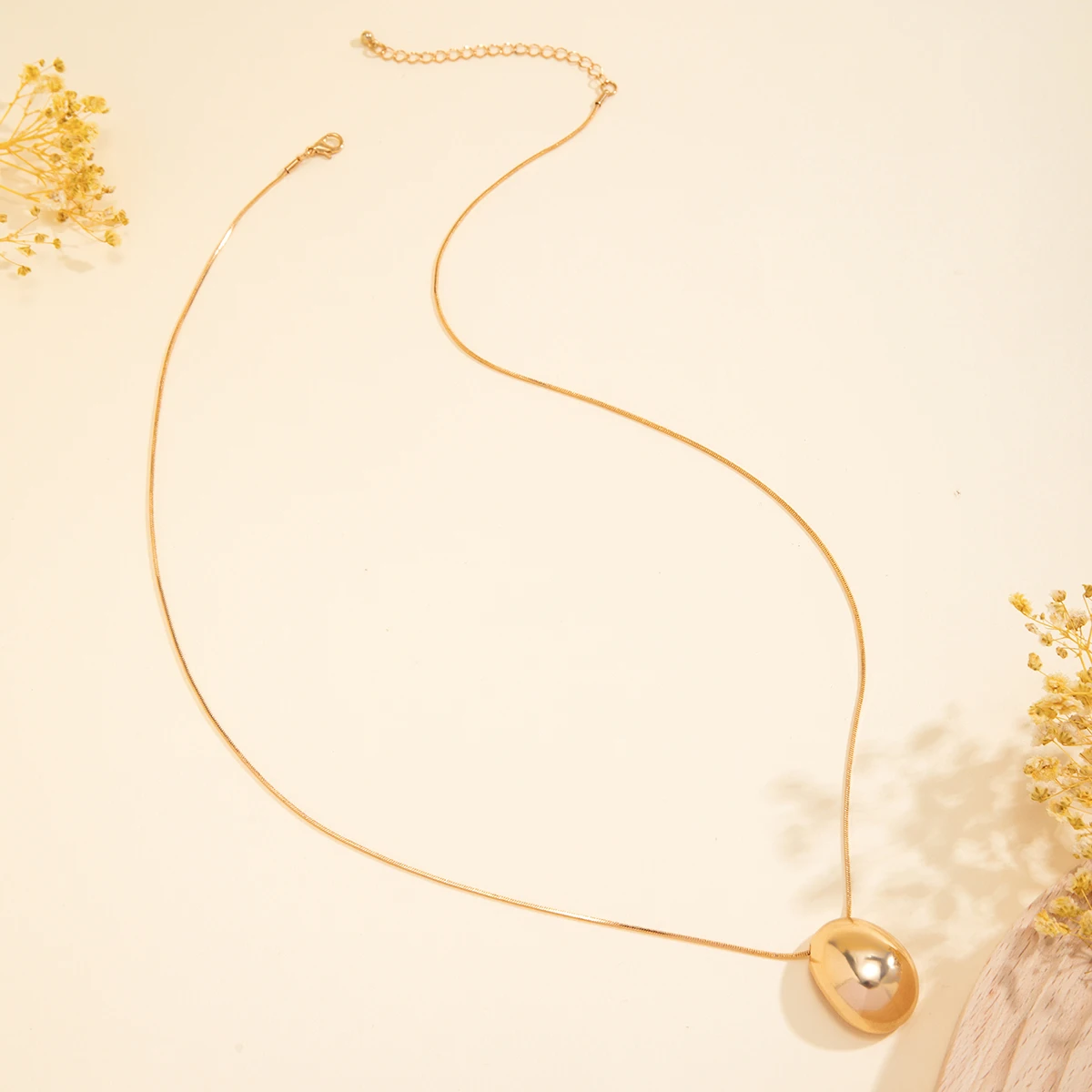 PuRui Simple Thin Snake Chain With Geometric Pendant Long Necklace for Women Charm Chokers On The Neck Jewelry Collar Party Gift