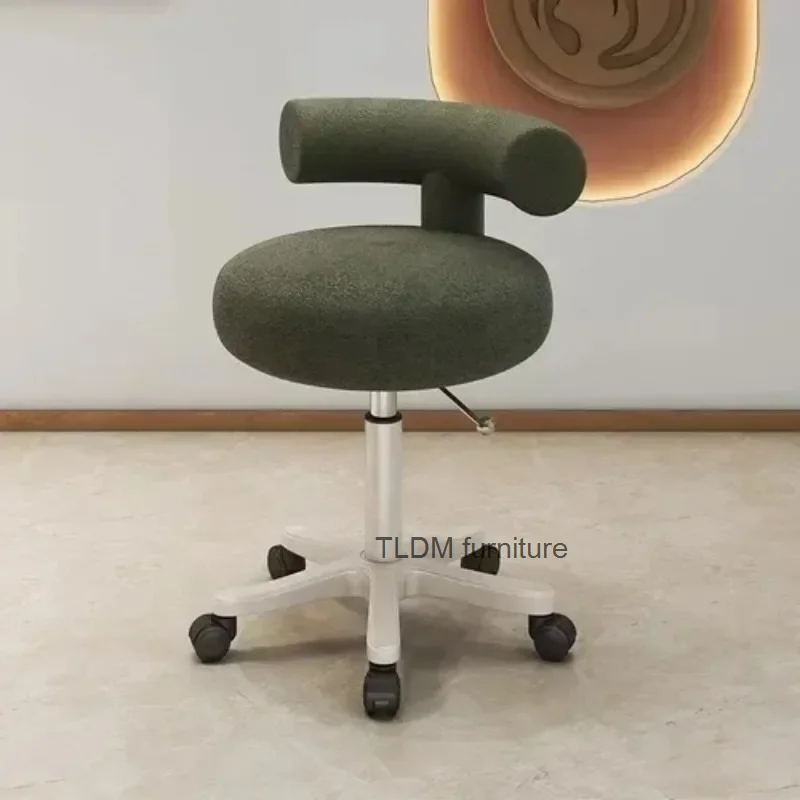 

Esthetician Stool Salon Chair Manicure with Wheels Rolling Reception Desks Lounge Chairs Makeup Chaise Salon Furniture LFY-004