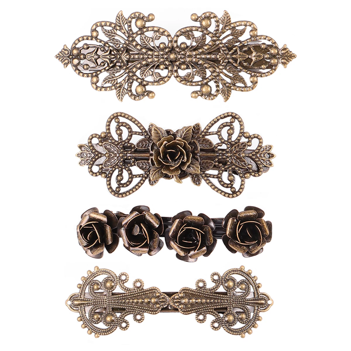 

4Pcs Vintage Hairpin Hair Clip Copper European Style Hair Accessories for Women Wedding Birthday Party Gift