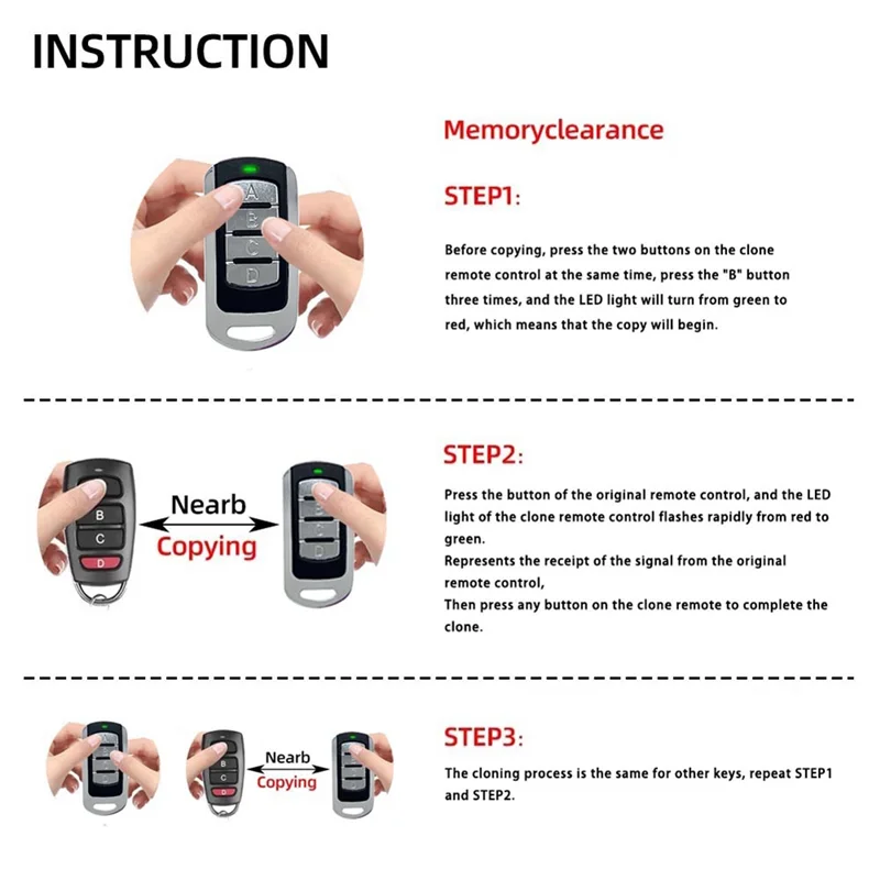 

【Livraison Rapide】Transmitter 4 In 1 Garage Remote Clone Multi Frequency 287-868Mhz 434.42Mhz 868.35Mhz 433.92Mhz Gate Control C