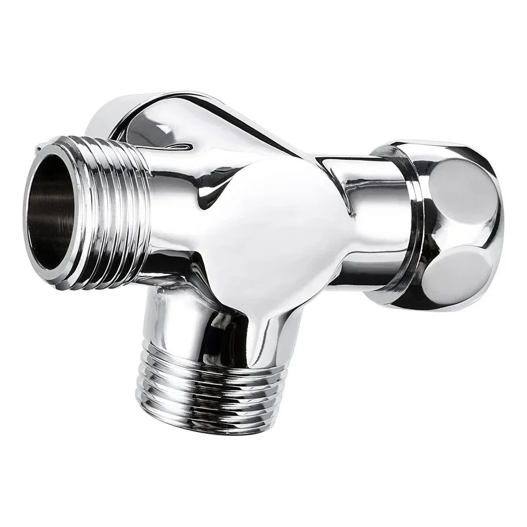 3-way Brass Shower Hose Splitter 1/2" Standard Hand Shower T Adapter Water Valve Diverter 180 Degree Rotating Switch Splitter