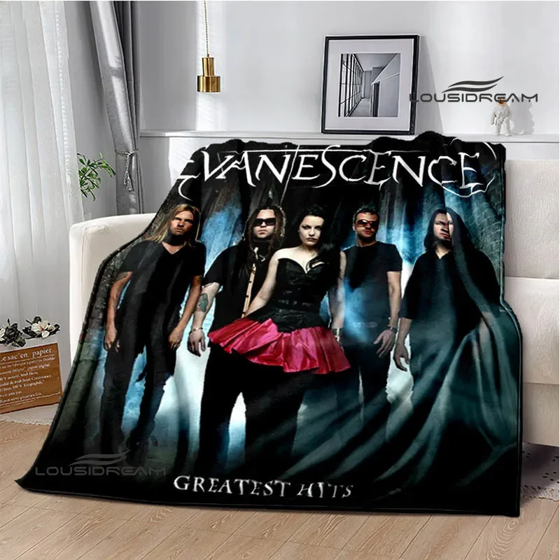 EvaneScence Band Retro Printed Fashion Warm Blanket Flannel Blanket Bed Linings Home Travel Birthday Gift