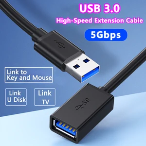 كابل بيانات تمديد USB للتلفزيون الذكي USB 3.0 عالي السرعة ذكر إلى أنثى 5 جيجابت في الثانية PS4 Xbox SSD كمبيوتر المفاتيح موسع الماوس أفضل 10 موسع مكتبي مريح مبيعا - رقم 1