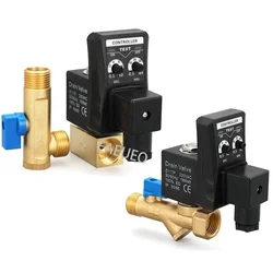 1/2 Electronic Drain Valve Air Compressor Filter Dry Air Storage Tank Drain Cooler Dry Electromechanical Magnetic Valve 24V/220v