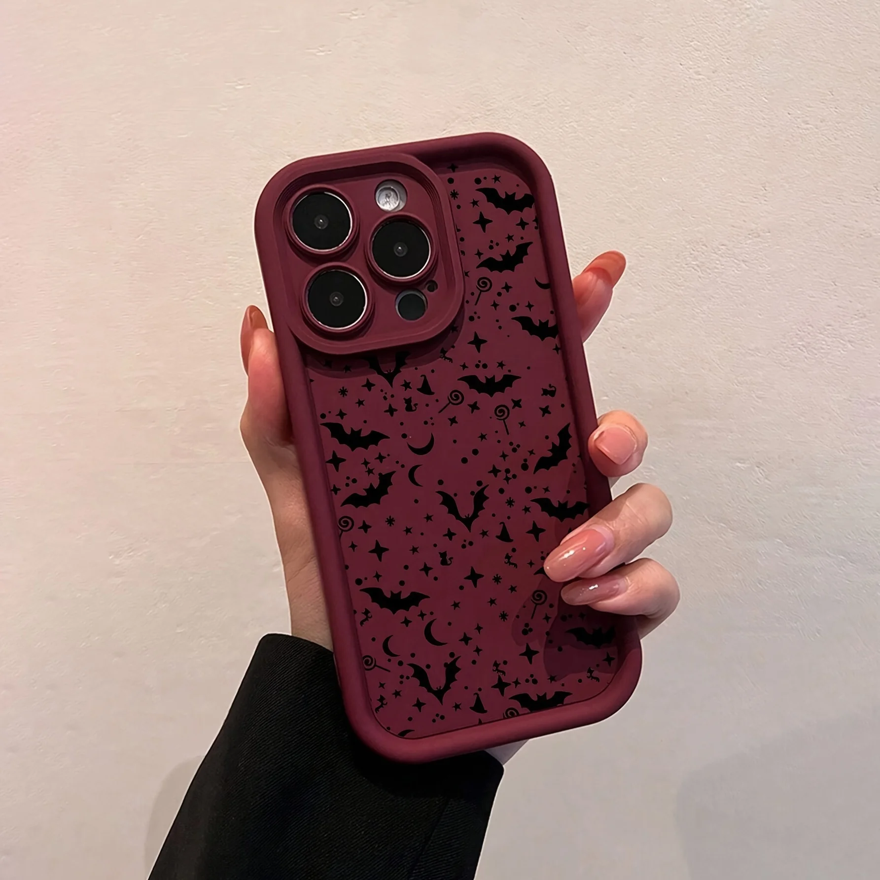 Чехол с рисунком летучих мышей, звезд и луной для создания загадочной атмосферы, подходит для iPhone от 17 до 11 Pro Max Plus.