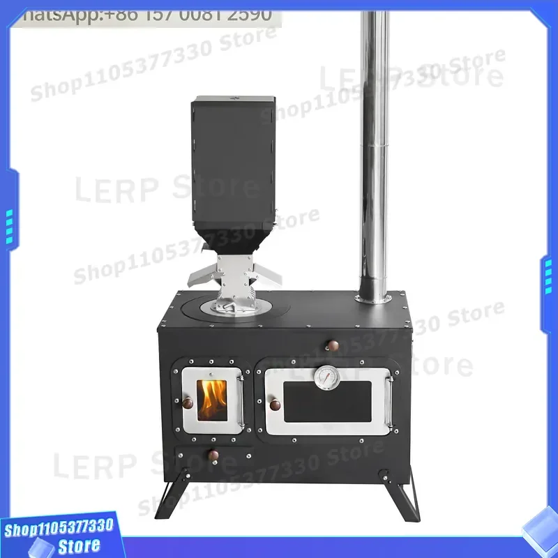 Portable Large Steel Wood Burning BBQ Stove With Pellet Oven for Camping Tent Use Backpacking Stove Pellet Woodstove