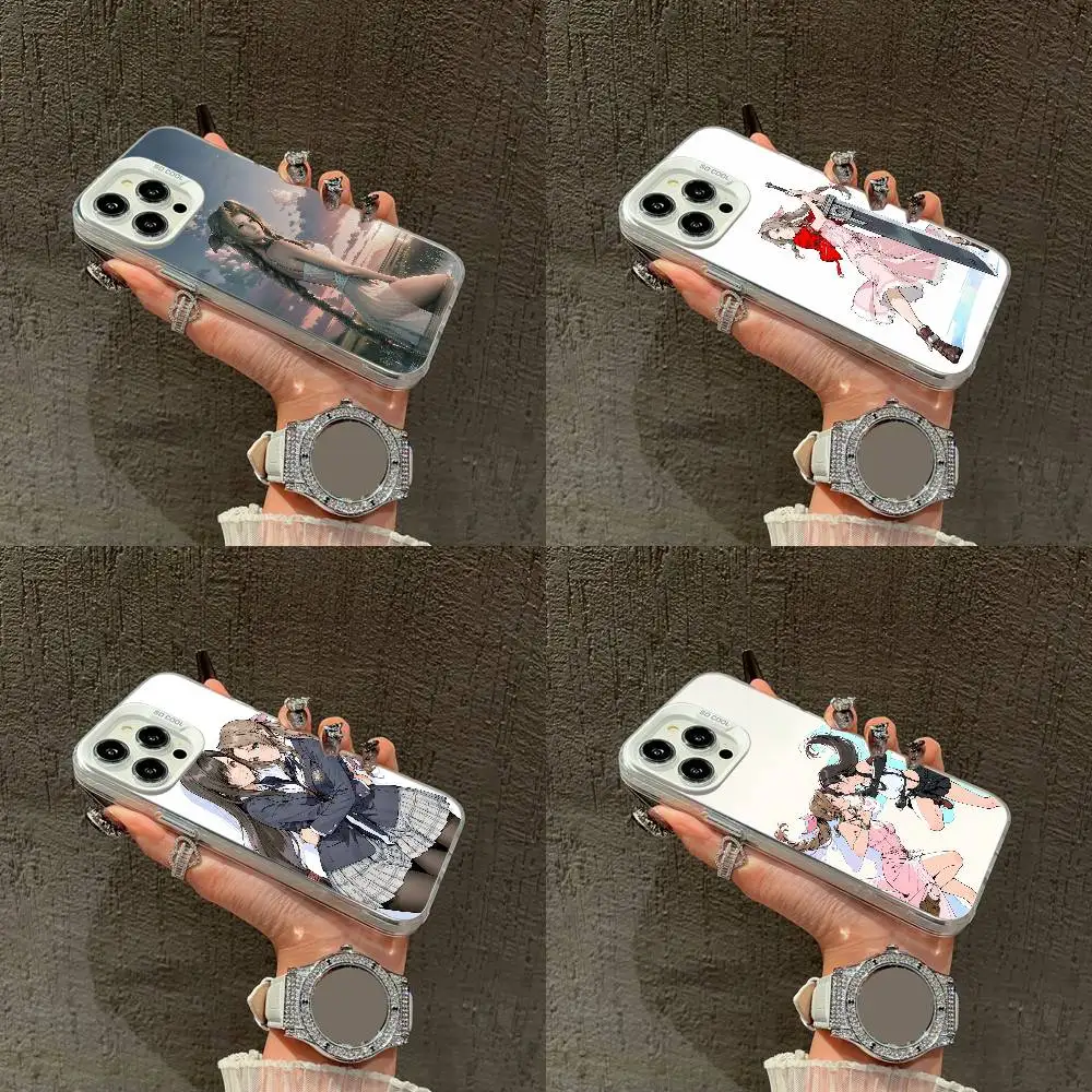 

F-Final F-Fantasy Aerith Gainsborough Phone Case For iPhone 16,15,14,13,12,11,Mini,Pro,E,XS,SE4,MAX White IMD Box