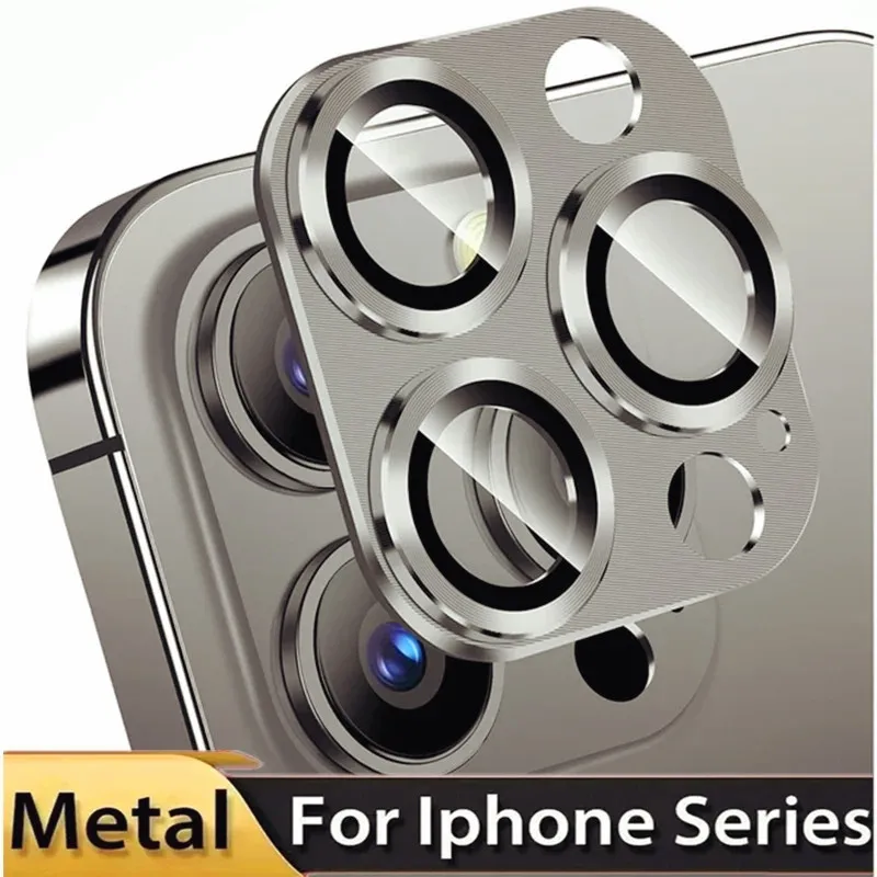 Vetro di protezione dell'obiettivo della fotocamera in metallo per iPhone 14 15 16 Pro Max HD pellicola protettiva per obiettivo posteriore per iPhone 14Plus 15Pro 16plus 16Pro