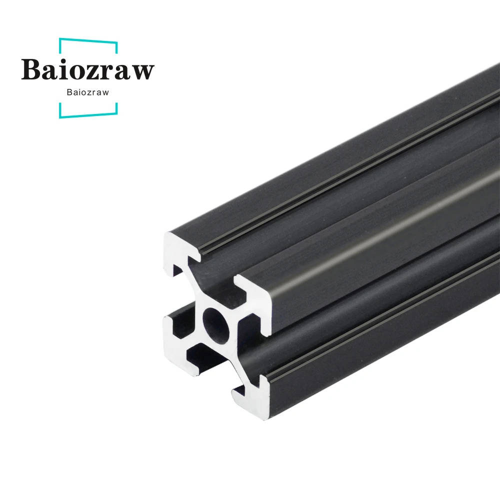 1PCS Schwarz 100-800mm 2020 V-slot Aluminium Profil Extrusion Für 3D Drucker CNC Gravur Maschine schießen Track Holzbearbeitung DIY