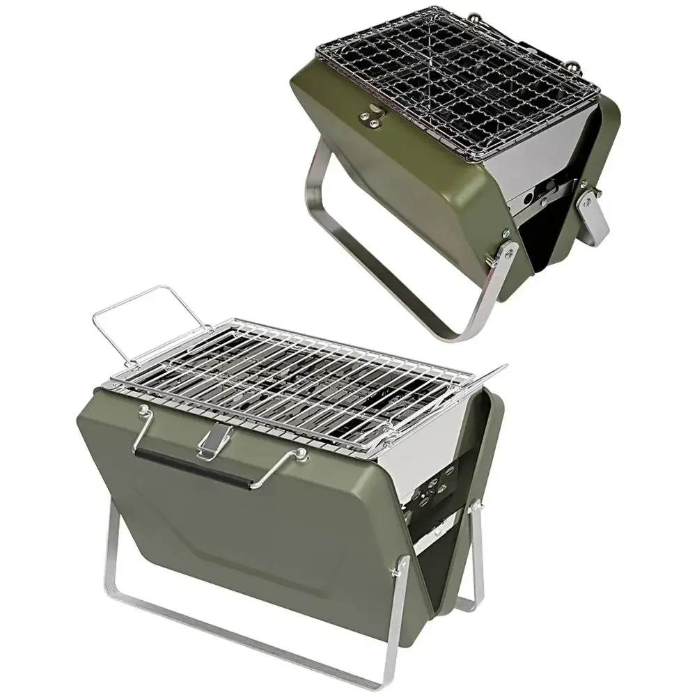 

Barbecue Roaster Foldable BBQ Charcoal Stove Grill with Handle Camping Picnic Tool Cooking Supplies