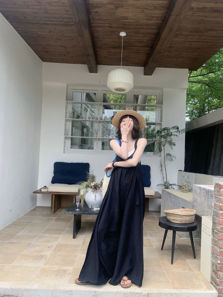 

Women Summer New Design Chic Sleeveless Bib Jumpsuit Oversized Casual Wide Leg Lazy Vibe