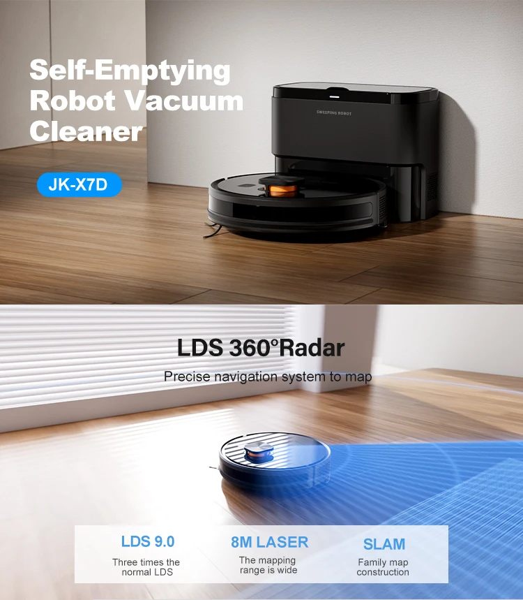 Robot Vacuum Cleaner Purerobo X7D Laser Navigation Anti-collision Smart Speaker Voice Announcement 3-in-1 Cleaning Sweeper Robot