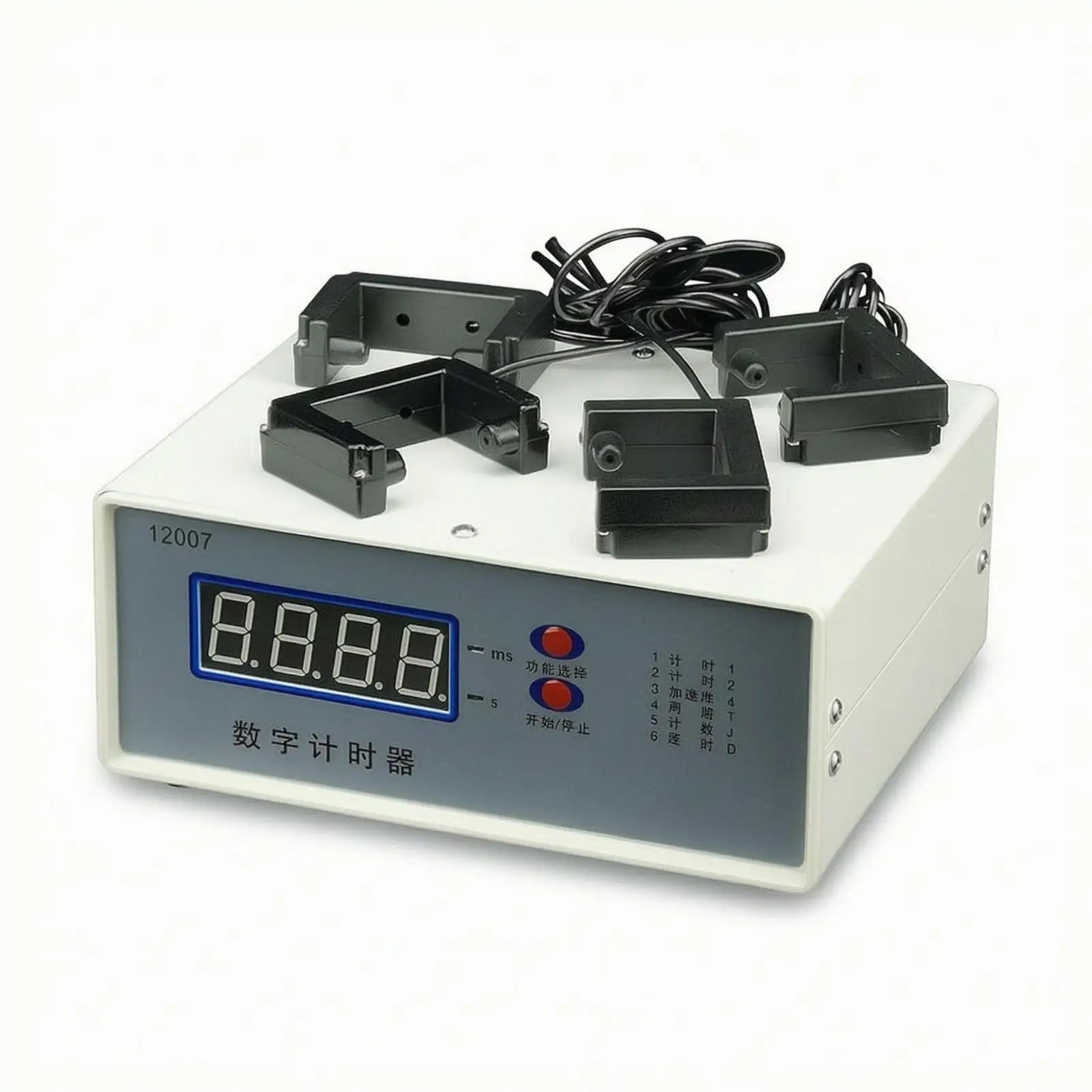 Digital Photogate Timer Four-Figure Physics Timing Unit with Photogates Compact Desktop Timer for Students, Experimental Track