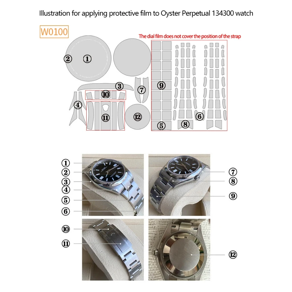Watch Film for Rolex Oyster Perpetual 134300 (41mm) Full Set Self-healing Anti-scratch Waterproof Protective Film